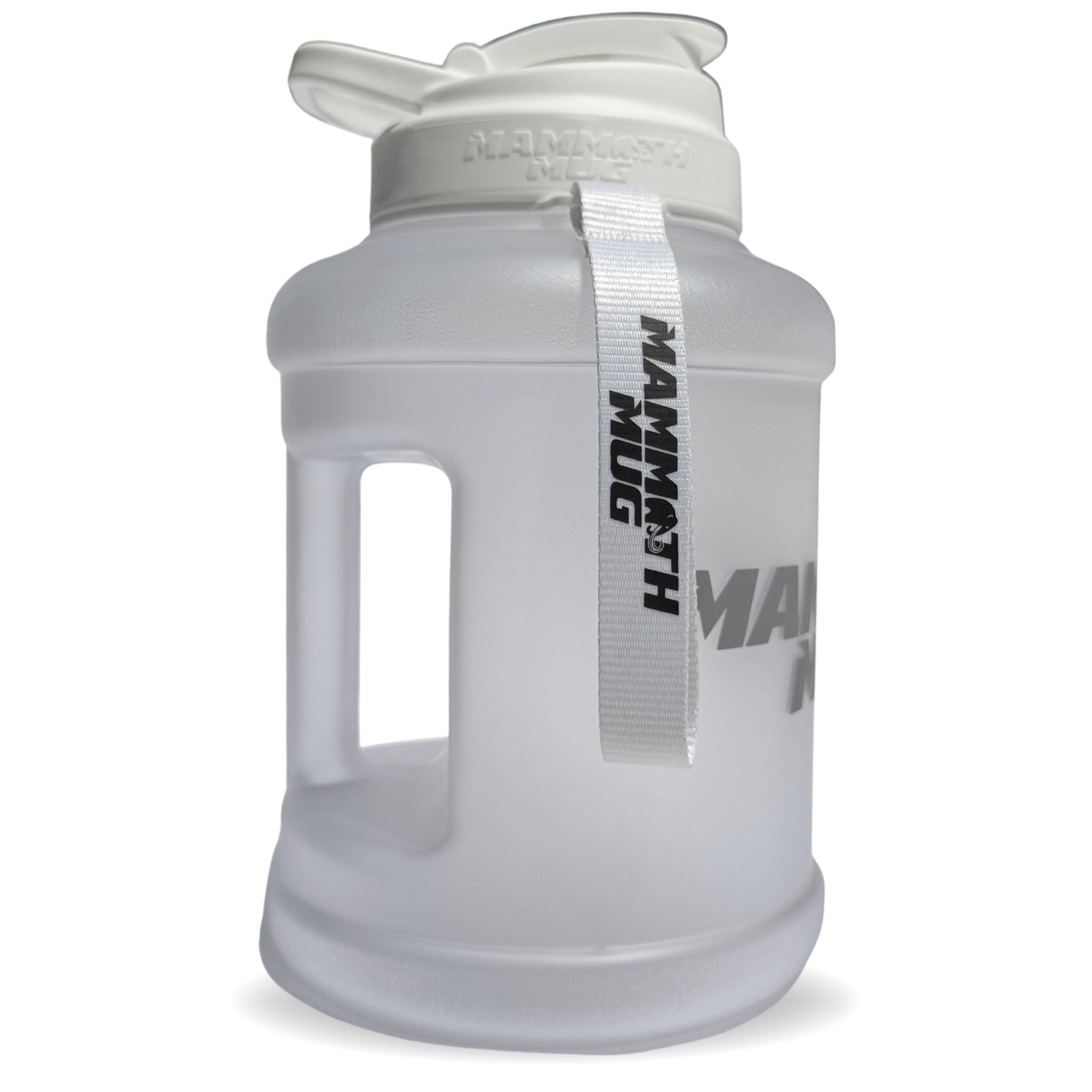 Mammoth Mug 2.5L water bottle in Frosted White - side view