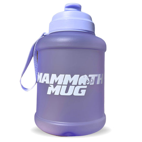 Mammoth Mug 2.5L water bottle in Frosted Violet - front view - Canadian hydration brand
