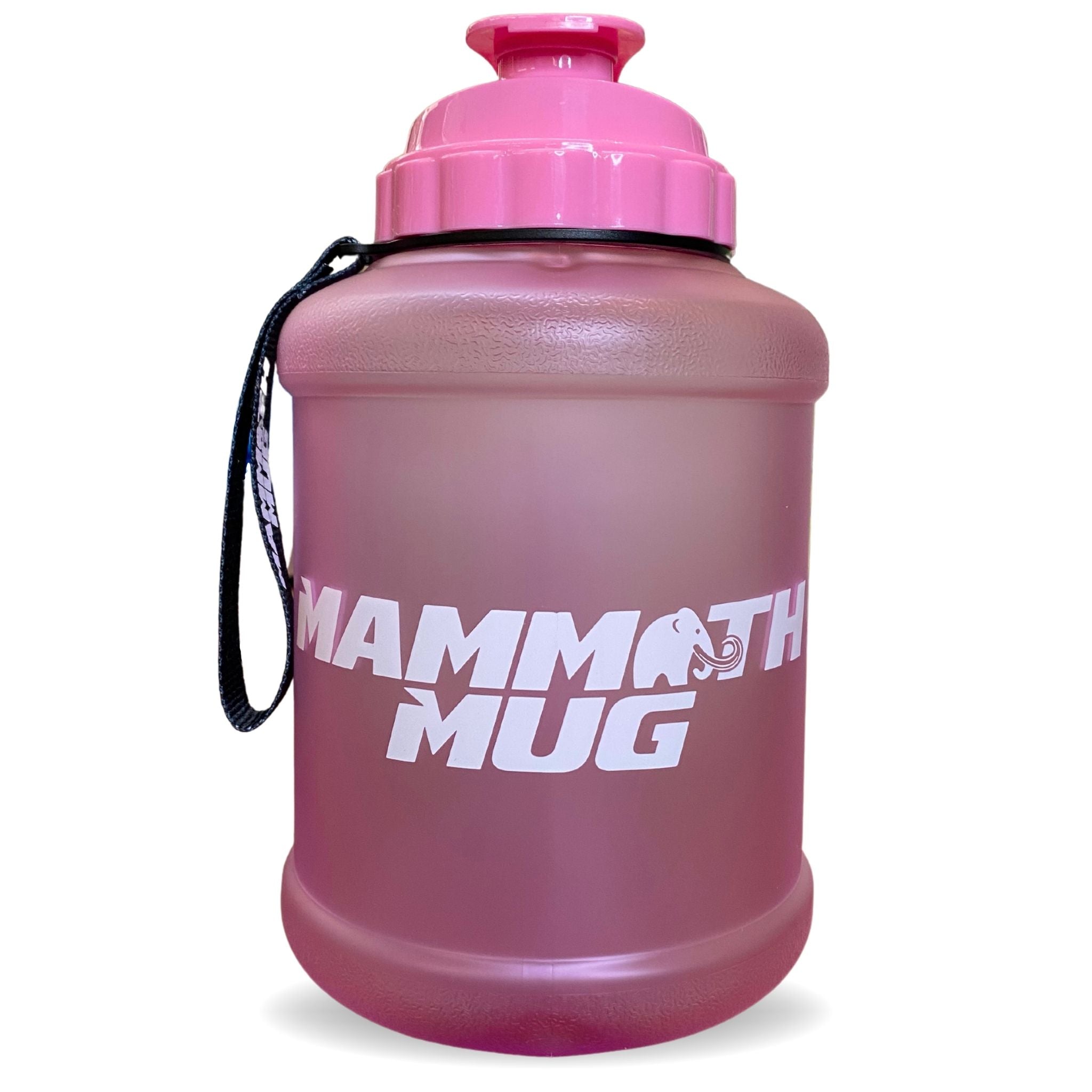Mammoth Mug 2.5L water bottle in Frosted Pink - front view - Canadian hydration brand