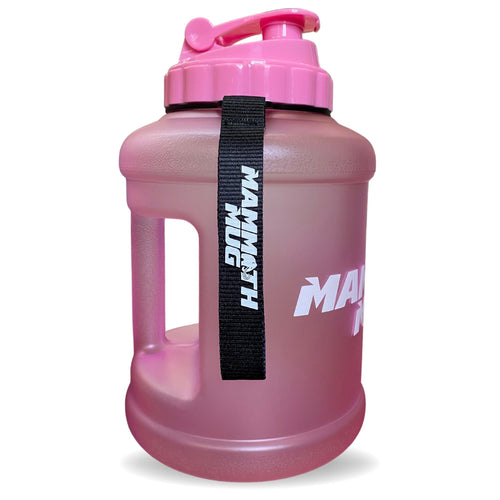Mammoth Mug 2.5L water bottle in Frosted Pink - side view