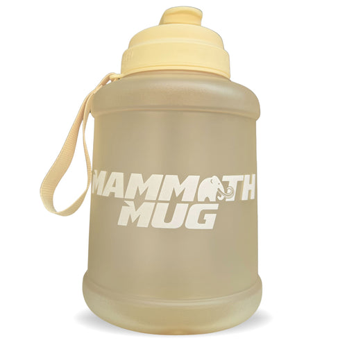 Mammoth Mug 2.5L water bottle in Lemonade - front view - Canadian hydration brand