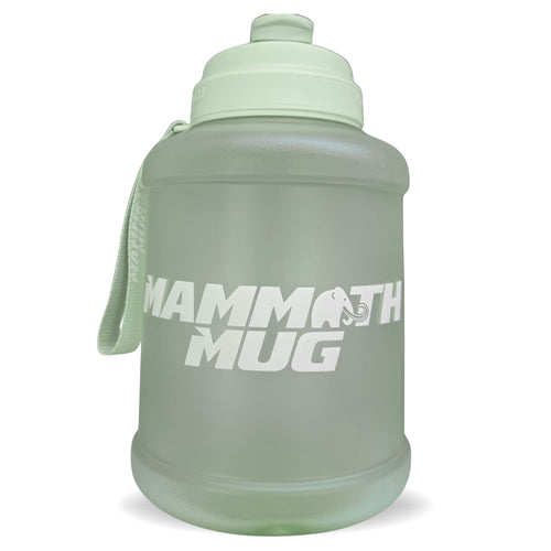 Mammoth Mug 2.5L water bottle in Limeade - front view - Canadian hydration brand
