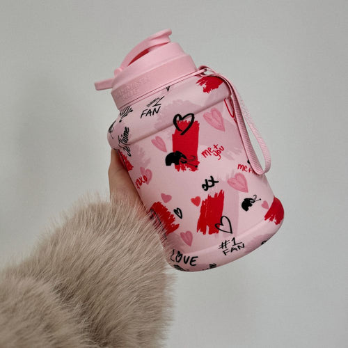 Mammoth Mug 2.5L water bottle in LOVEMUG - front view - Canadian hydration brand