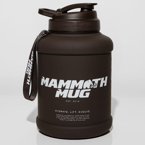 Mammoth Mug 2.5L water bottle in Espresso - front view - Canadian hydration brand