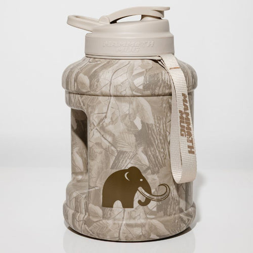 Mammoth Mug 2.5L water bottle in Frostwood - front view - Canadian hydration brand