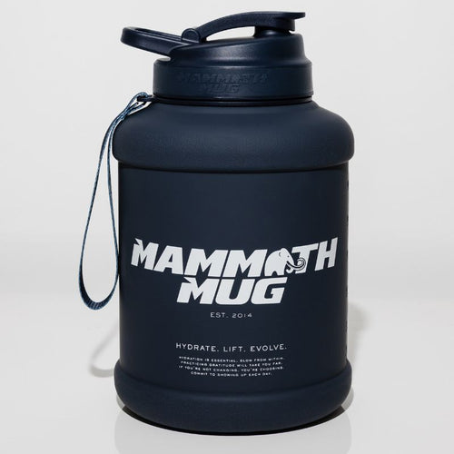 Mammoth Mug 2.5L water bottle in Midnight - front view - Canadian hydration brand