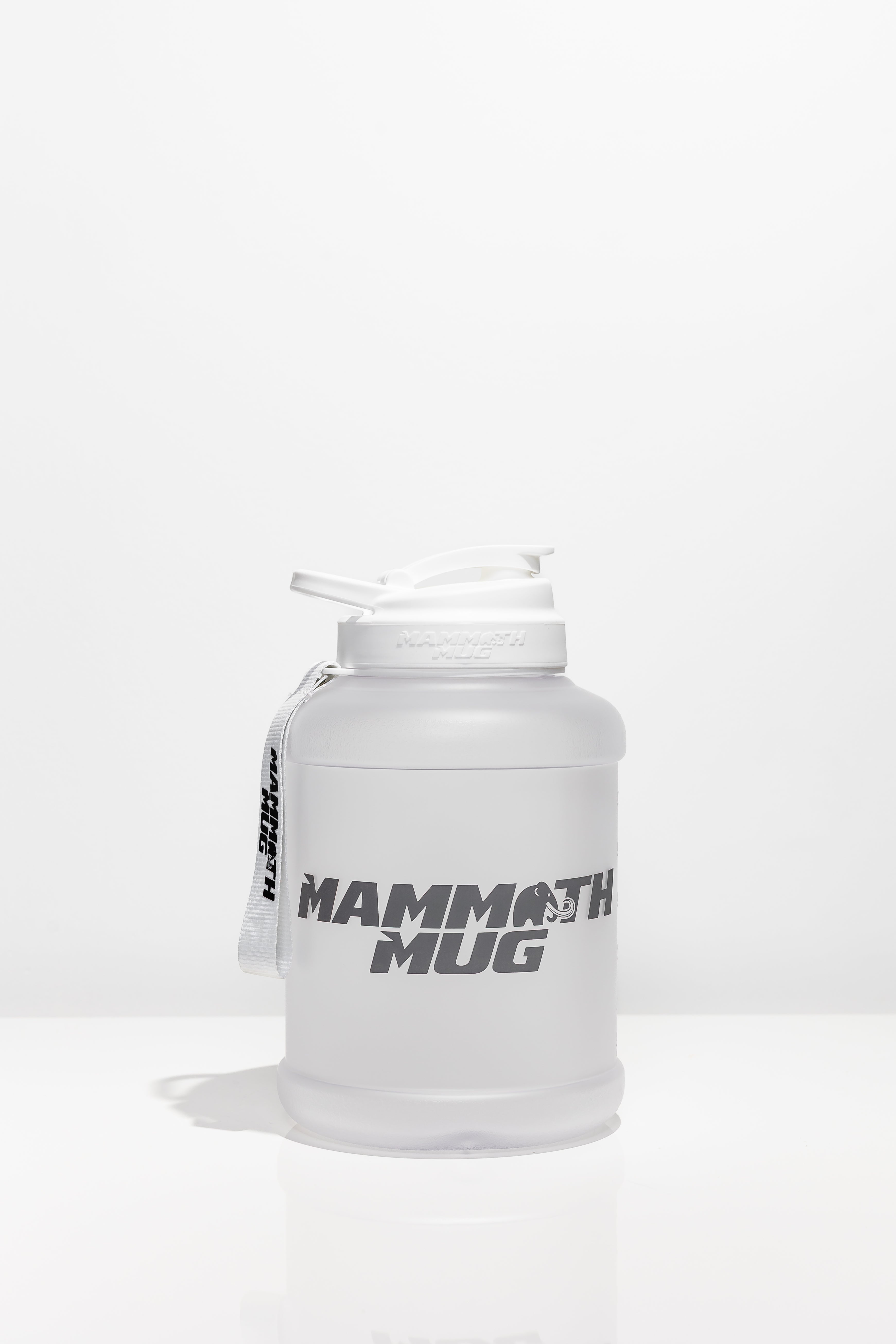 Mammoth Mug 2.5L water bottle in Frosted White - side view