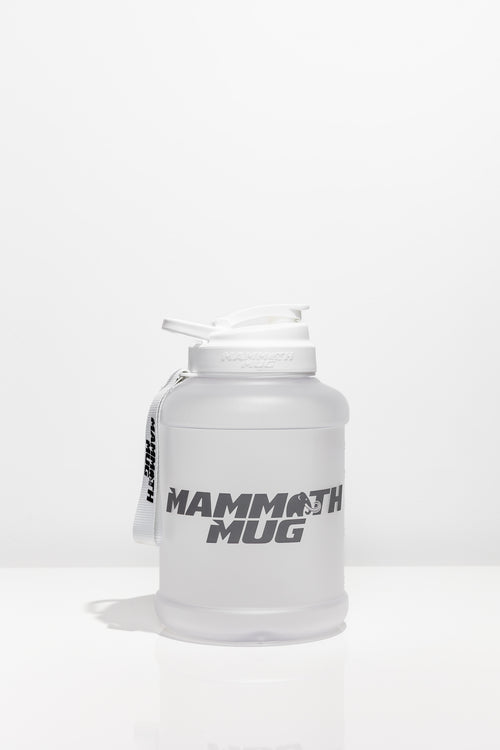 Mammoth Mug 2.5L water bottle in Frosted White - side view