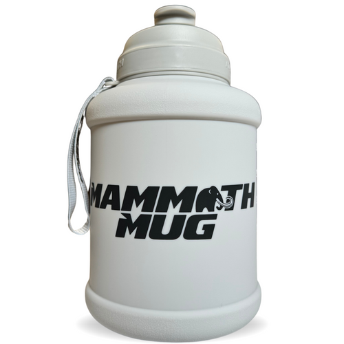 Mammoth Mug 2.5L water bottle in Matte Grey - front view - Canadian hydration brand