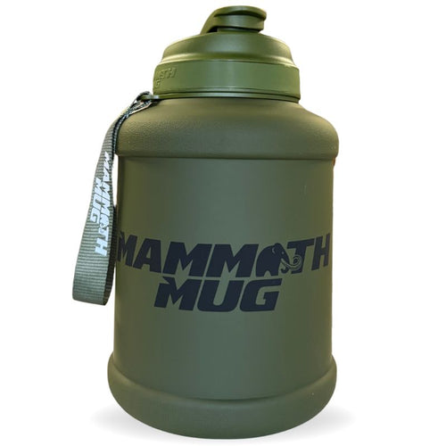 Mammoth Mug 2.5L water bottle in Matte Military Green - front view - Canadian hydration brand