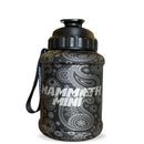 Mammoth Mini 1.5L water bottle in Matte Black Paisley - front view - Canadian hydration brand