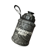 Mammoth Mini 1.5L water bottle in Matte Black Paisley - hanging view