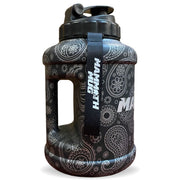 Mammoth Mug 2.5L water bottle in Matte Black Paisley - side view