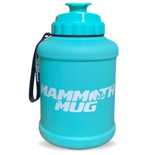 Mammoth Mug 2.5L water bottle in Matte Tiffany Blue - front view - Canadian hydration brand