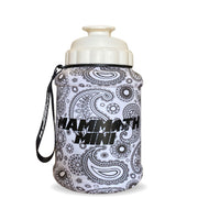 Mammoth Mini 1.5L water bottle in Matte White Paisley - front view - Canadian hydration brand