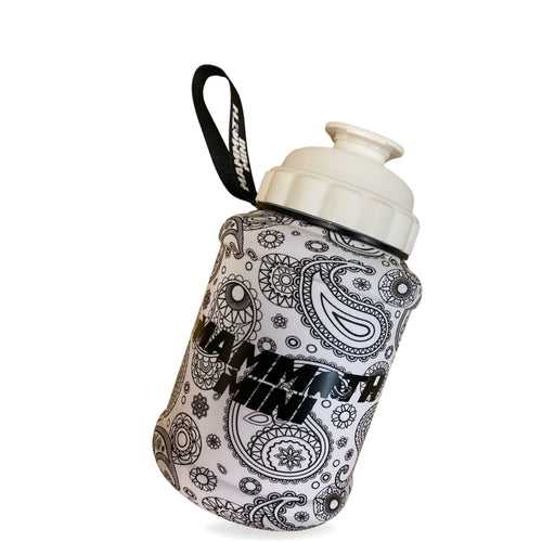 Mammoth Mini 1.5L water bottle in Matte White Paisley - hanging view