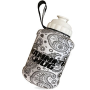 Mammoth Mug 2.5L water bottle in Matte White Paisley - hanging view