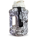 Mammoth Mug 2.5L water bottle in Matte White Paisley - side view