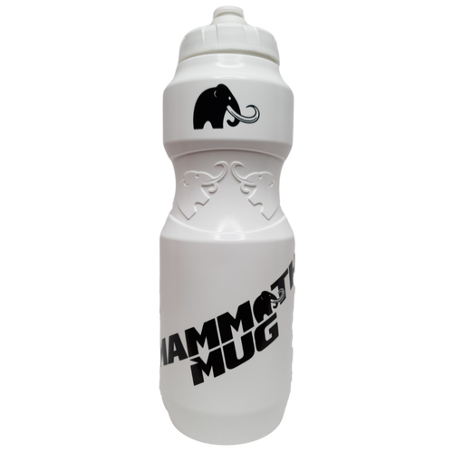 Mammoth Squeeze water bottle in White - front view - Canadian hydration brand