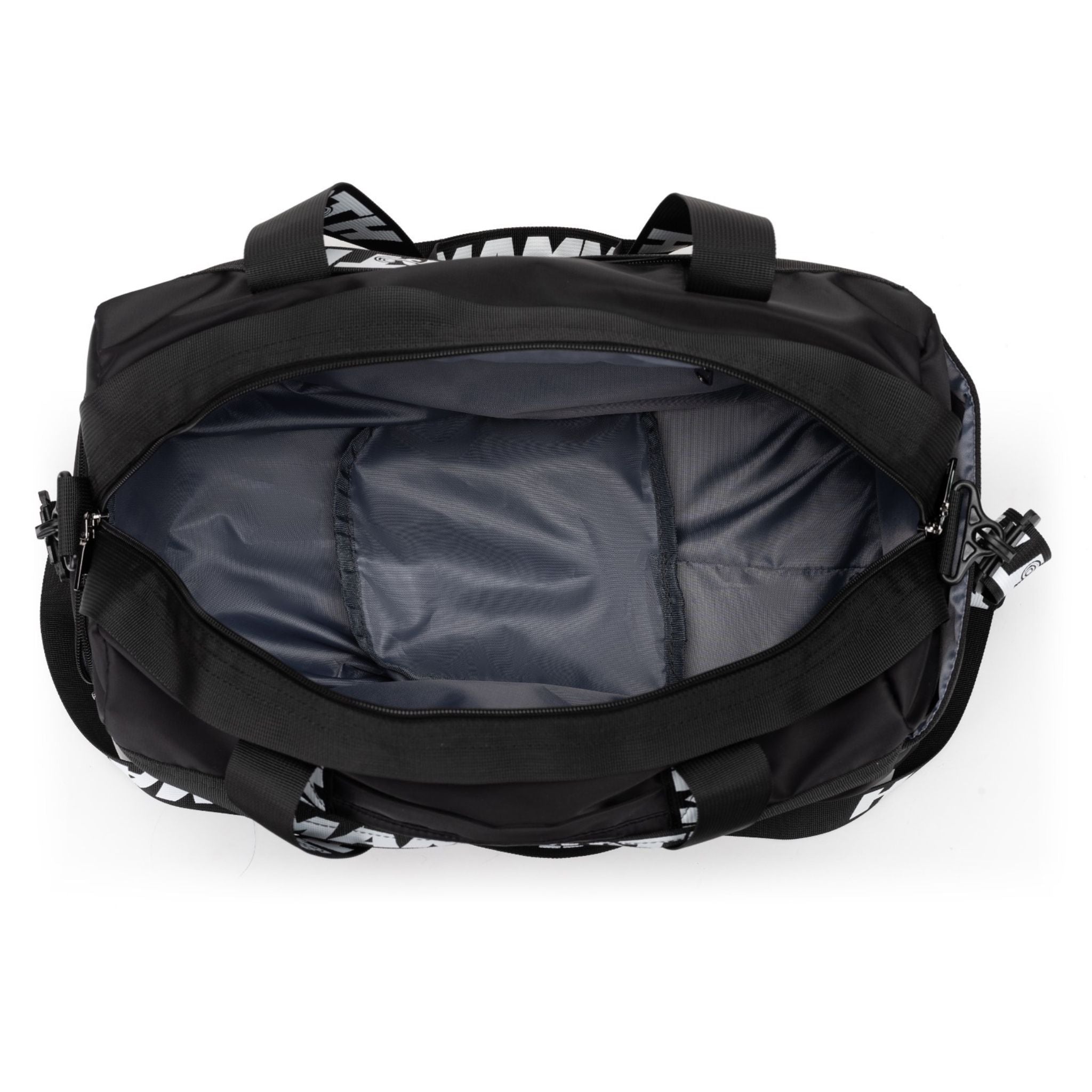 Mammoth Everyday gym bag in Shoe Compartment, Hidden Pockets and Wet Pocket - open view