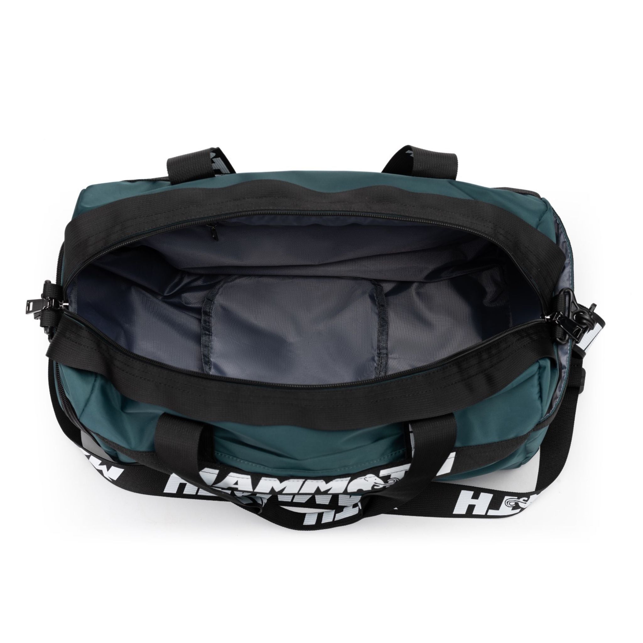 Mammoth Everyday gym bag in Shoe Compartment, Hidden Pockets and Wet Pocket - open view