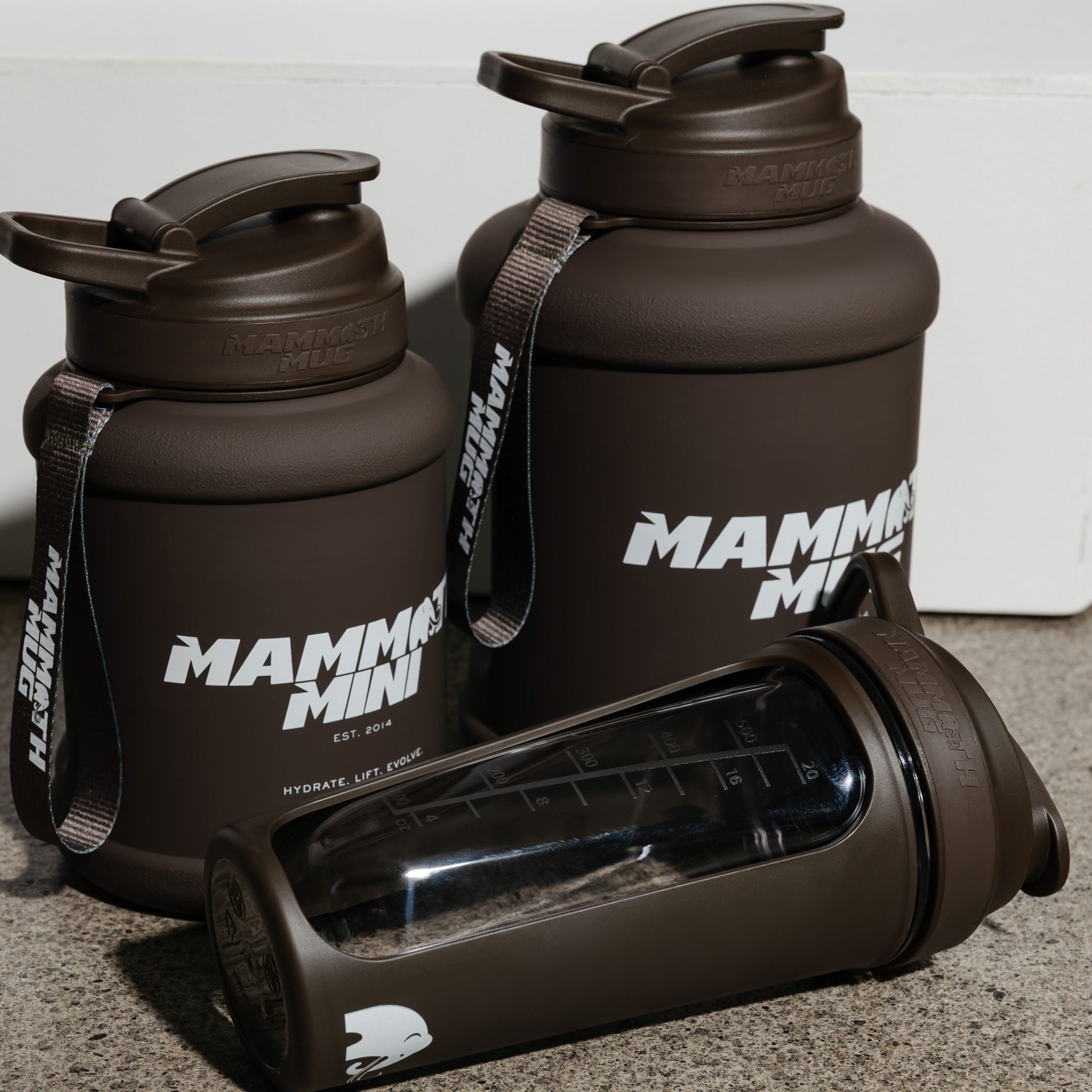 Mammoth Mug Monochrome Bundle | 3-Piece Water Bottle Set (2.5L + 1.5L + MXR)