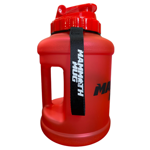 Mammoth Mug 2.5L water bottle in Frosted Red - side view