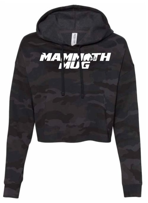 Mammoth Mug hoodie in Camo Black - front view - Canadian hydration brand